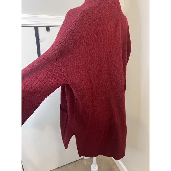 Madewell Sweater Blazer Jacket Red Burgundy Small Merino Wool - Picture 4 of 9